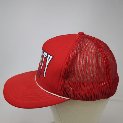 Kenda Trucker Hat Red L White Blue Rope Snapback Mesh 5 Panel Trinity Hockey