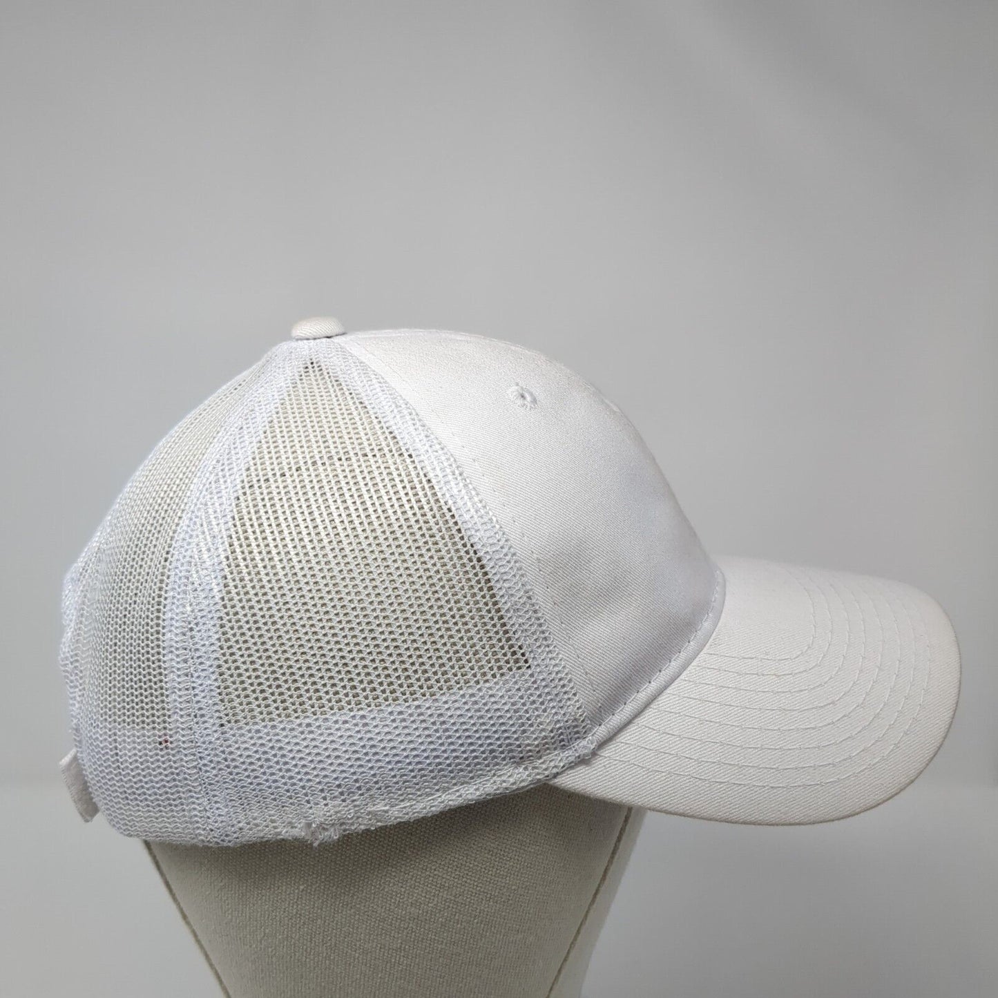 Outdoor Cap Strapback Trucker Hat White OS Adjustable Mesh Back 6 Panel Blank