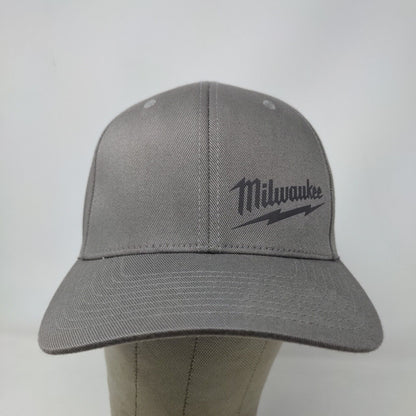 Flexfit Men's Fitted Hat Gray Size S/M Graphic Milwaukee Tools Logo