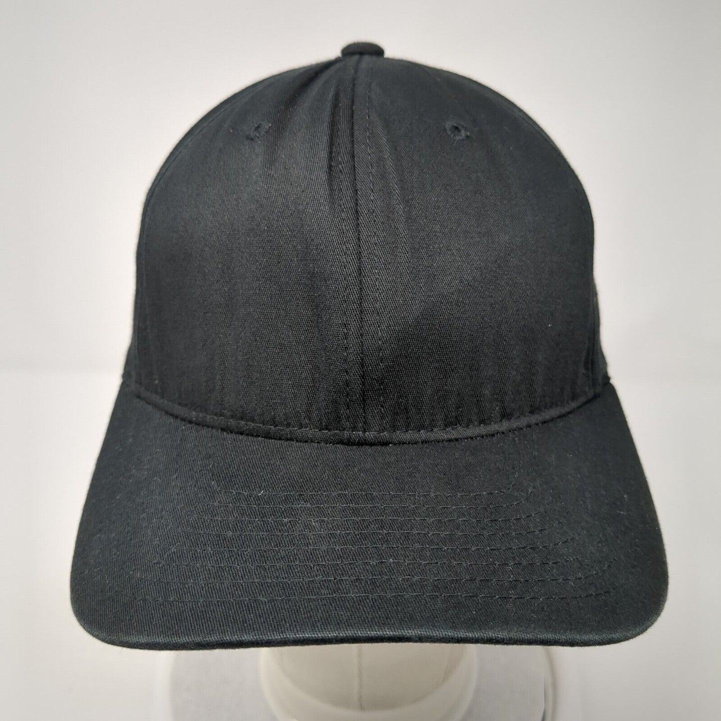 Yupoong Fitted Hat Black Size L/XL Flexfit Lightweight Vented Holes Blank