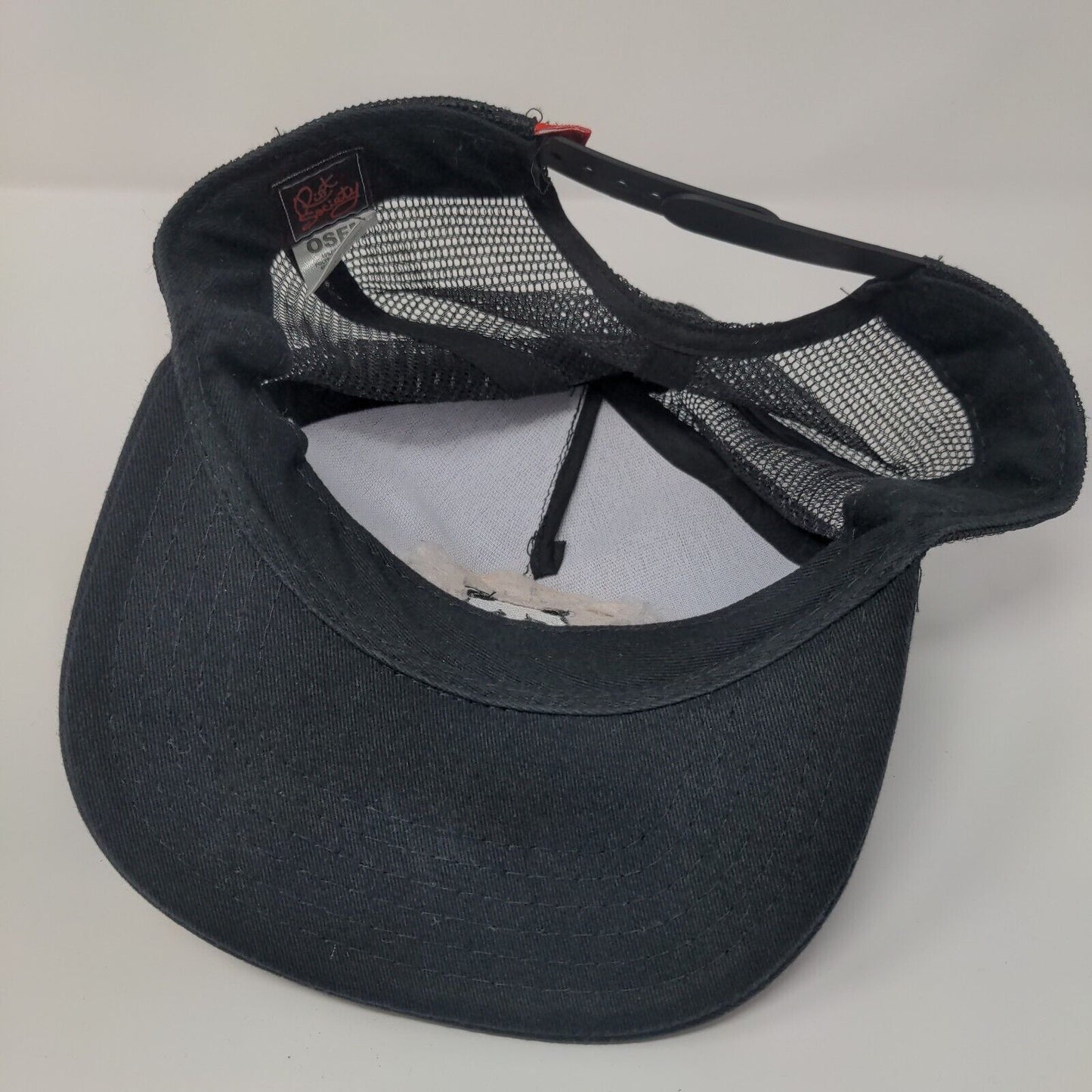 Riot Society Panda Snapback Trucker Hat Black OSFM Adjustable Mesh Back 6 Panel