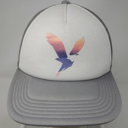 American Eagle Trucker Hat Gray One Size Sunset Eagle Graphic Mesh Foam Snapback