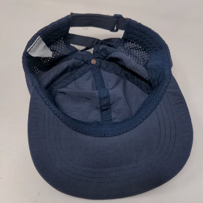 Unbranded Strapback Hat Ponytail Blue 58cm Adjustable Solid Blank