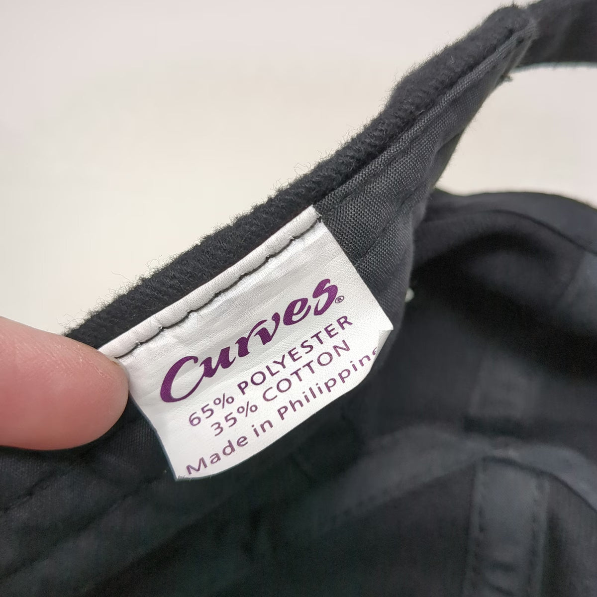 Curves Baseball Cap Black Purple One Size Slideback Fitness Gym Workout Hat