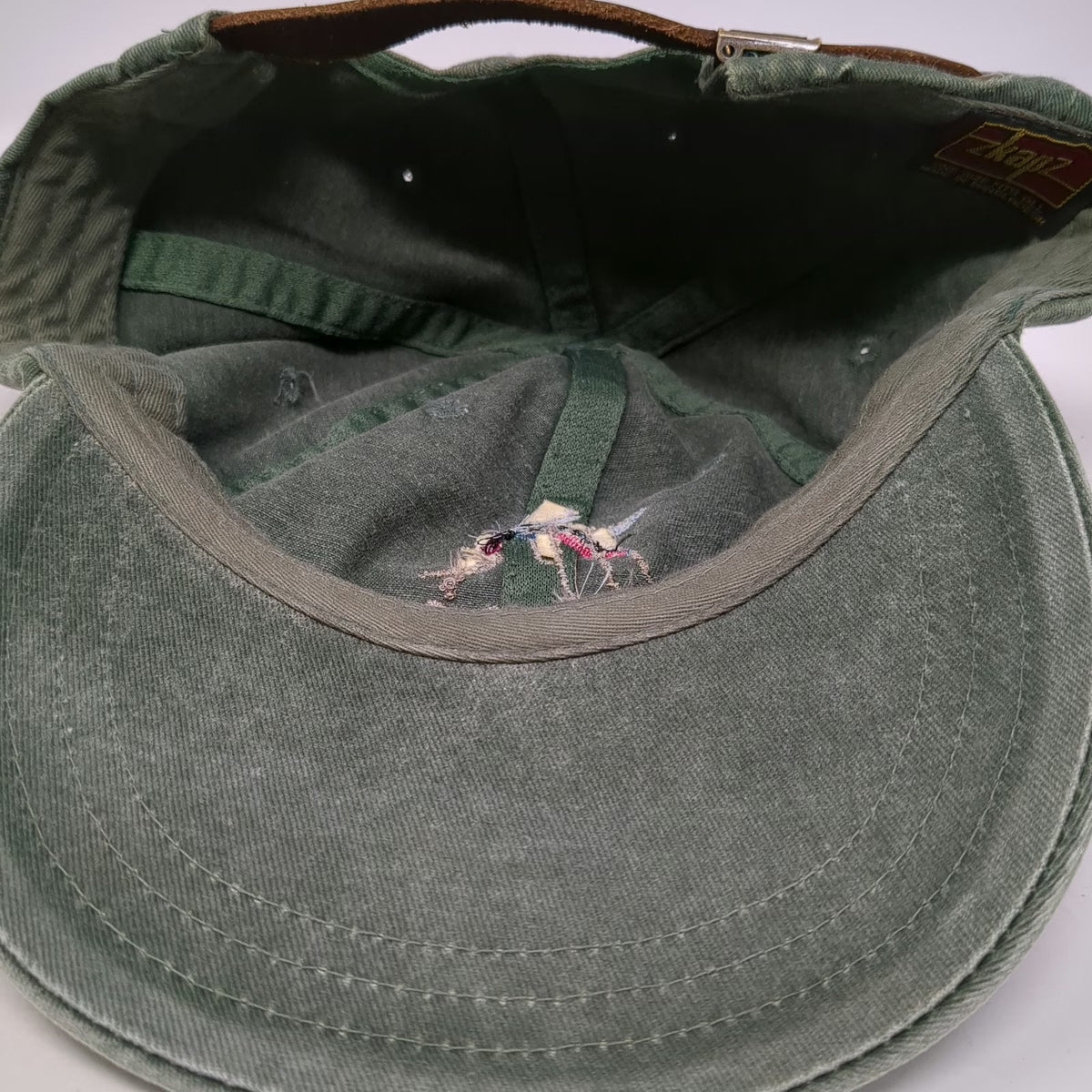 Zkapz Baseball Cap Green One Size Bite Me Mosquito Embroidered Leather Strap Hat