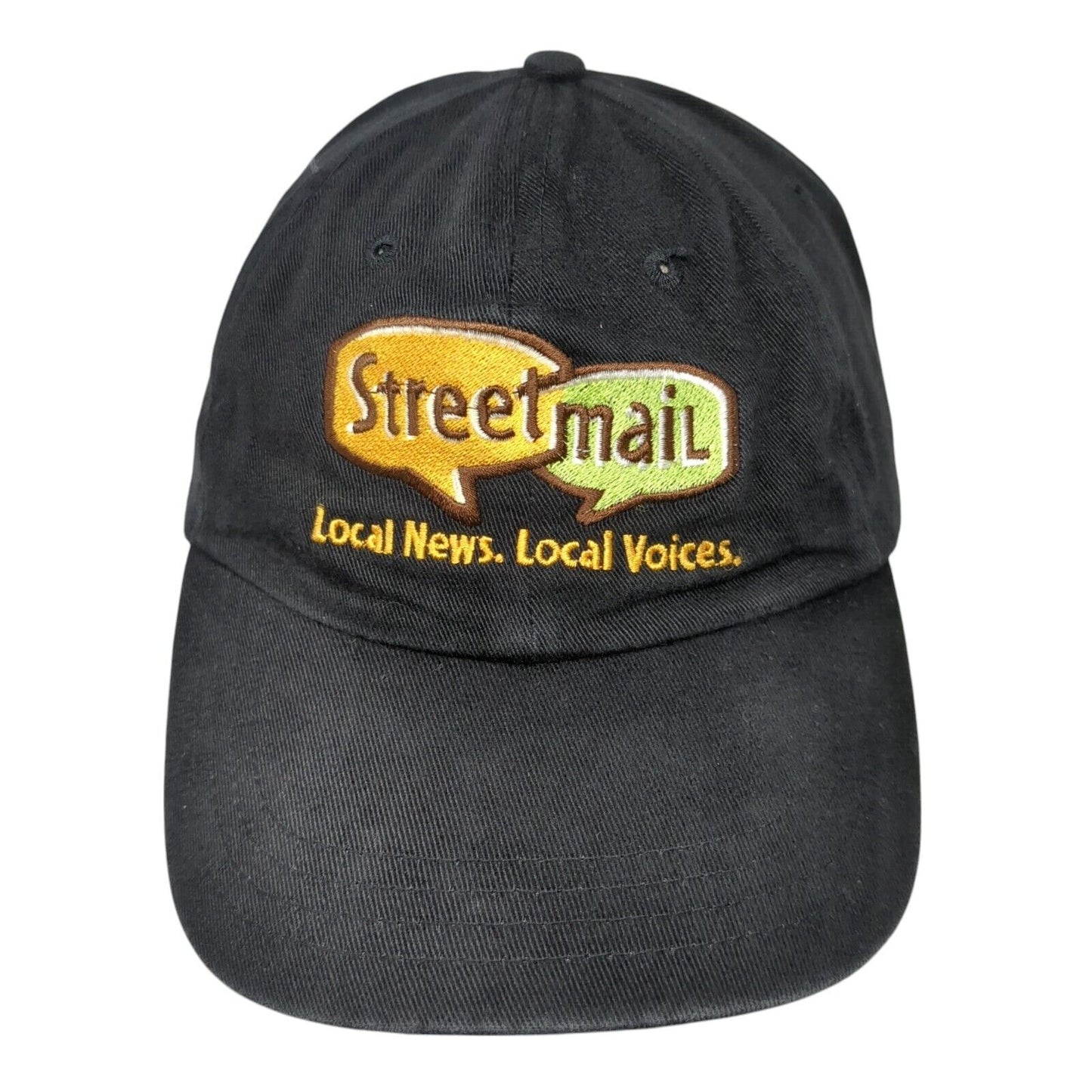 Streetmail Local News Local Voices Slideback Hat Black OS Adjustable Embroidered