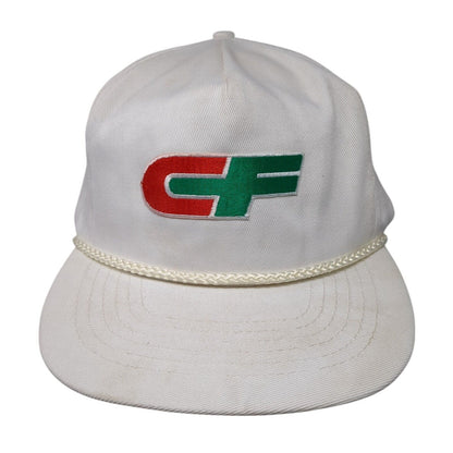 CF Slideback Hat White One Size Adjustable Embroidered Rope 6 Panel Otto