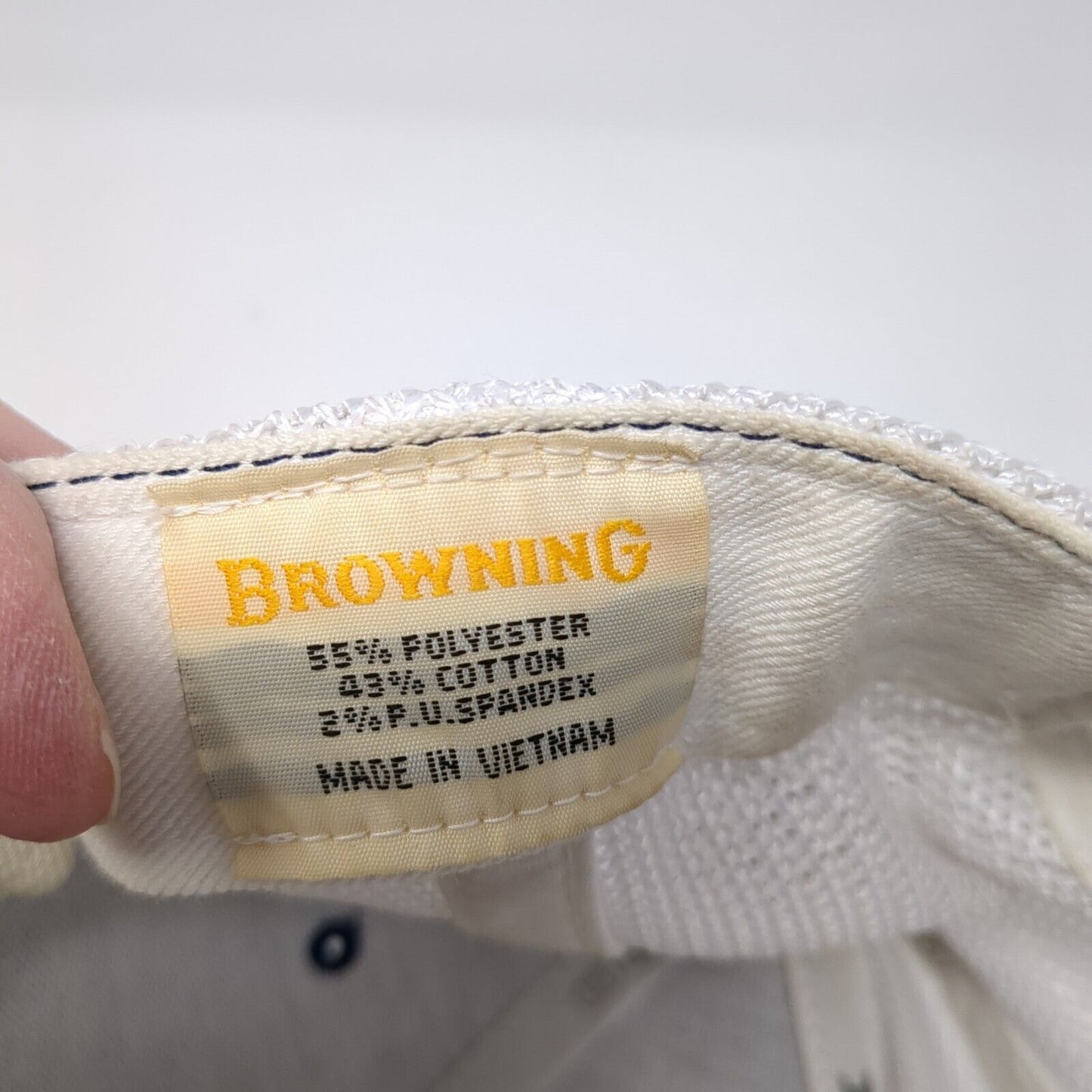 Browning Snapback Trucker Hat Blue One Size Adjustable Leather Patch Mesh Back