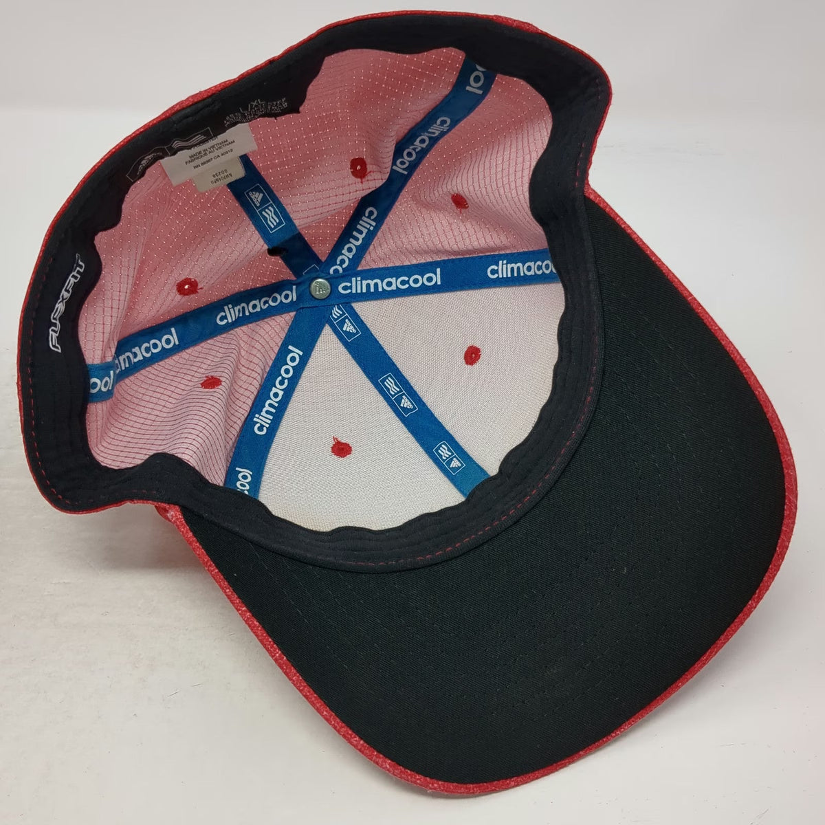 Adidas Baseball Cap Red XL Jug Mountain Ranch Golf Hat Flexfit Climacool Mesh