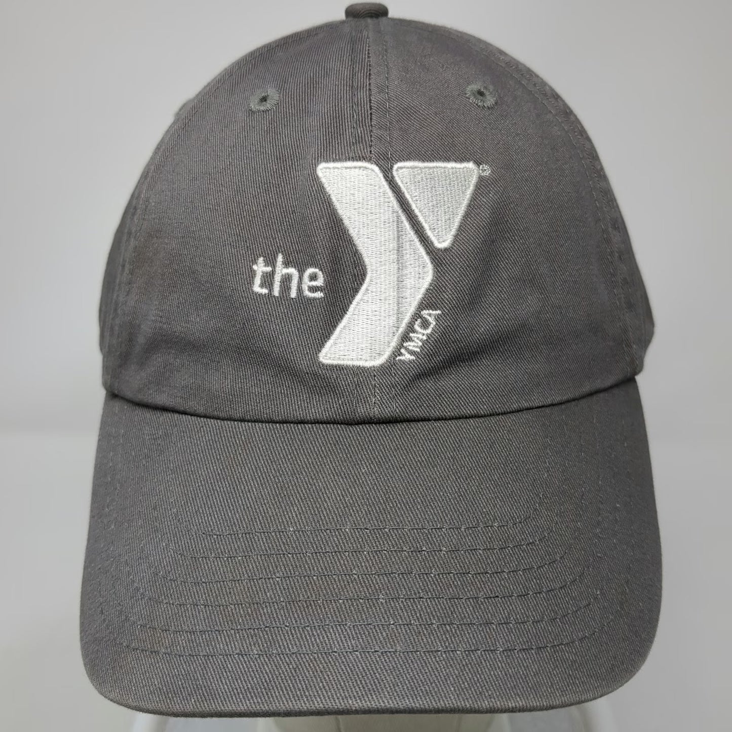 Baseball Cap Gray One Size YMCA Logo Adjustable Slideback Cotton Twill Hat