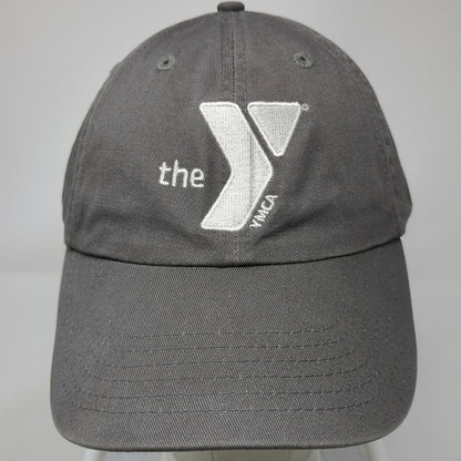 Baseball Cap Gray One Size YMCA Logo Adjustable Slideback Cotton Twill Hat