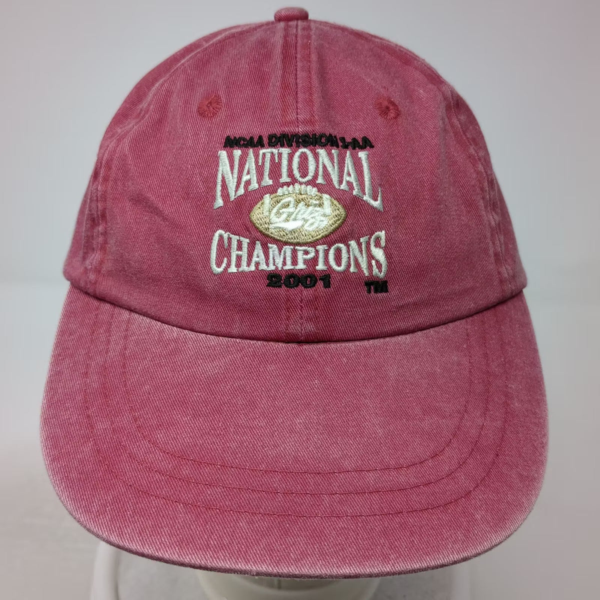 Lead Shot Red Baseball Cap OS NCAA 2001 National Champions Montana Hat Vintage