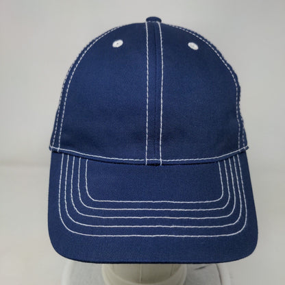 Unbranded Strapback Hat Blue OSFM Adjustable Vented Holes 6 Panel Blank