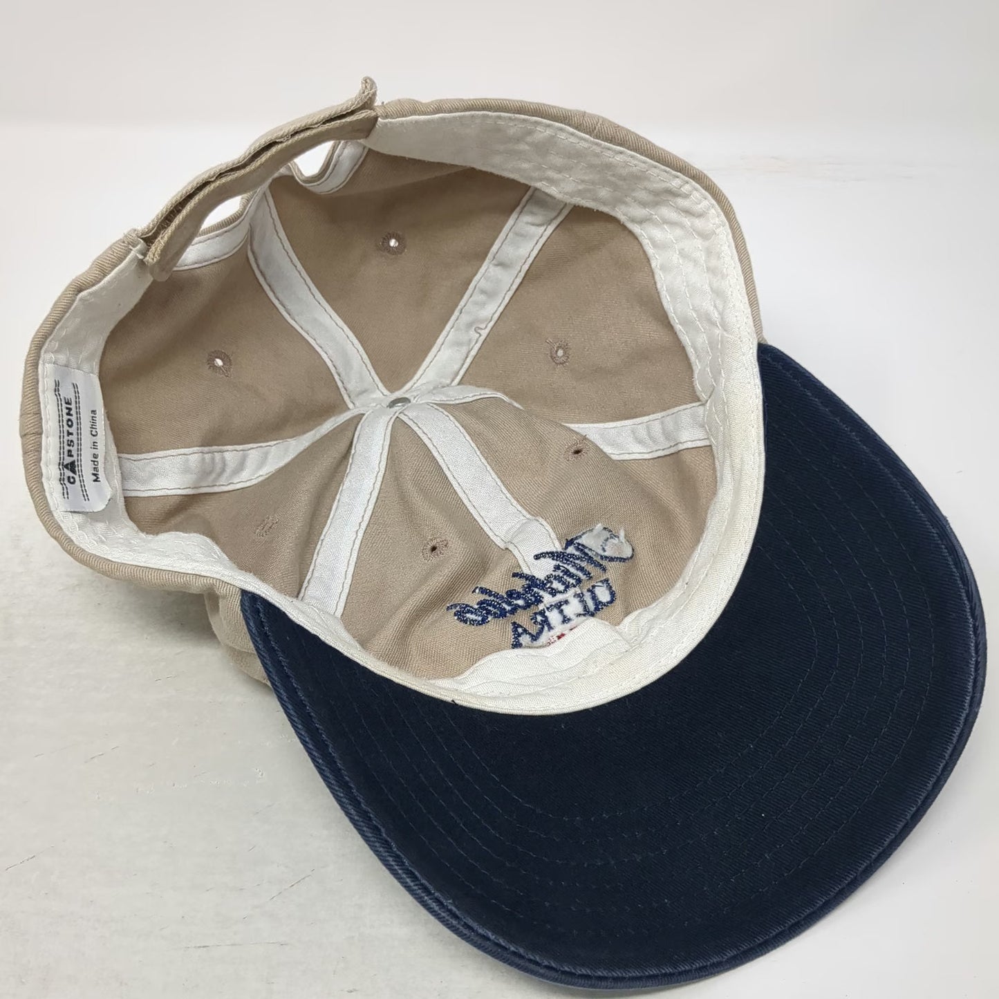 Capstone Michelob Ultra Logo Baseball Cap Beige Blue One Size Strapback Hat