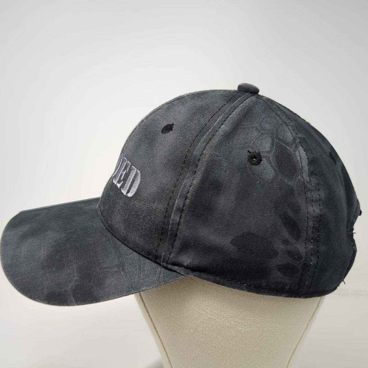 Kryptek Baseball Cap Gray One Size Loaded US Flag Typhon Camo Slideback Hat