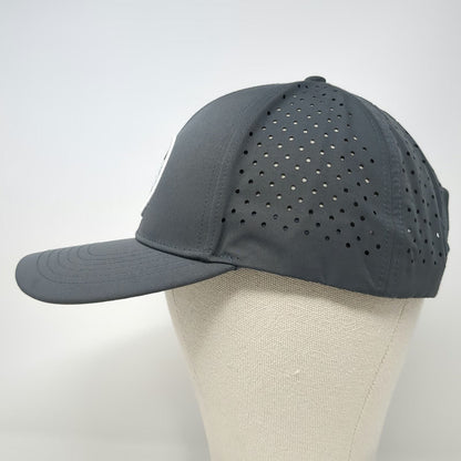 Bassdash Trucker Hat Gray OSFM Snapback Fishbone Logo Perforated Mesh Breathable