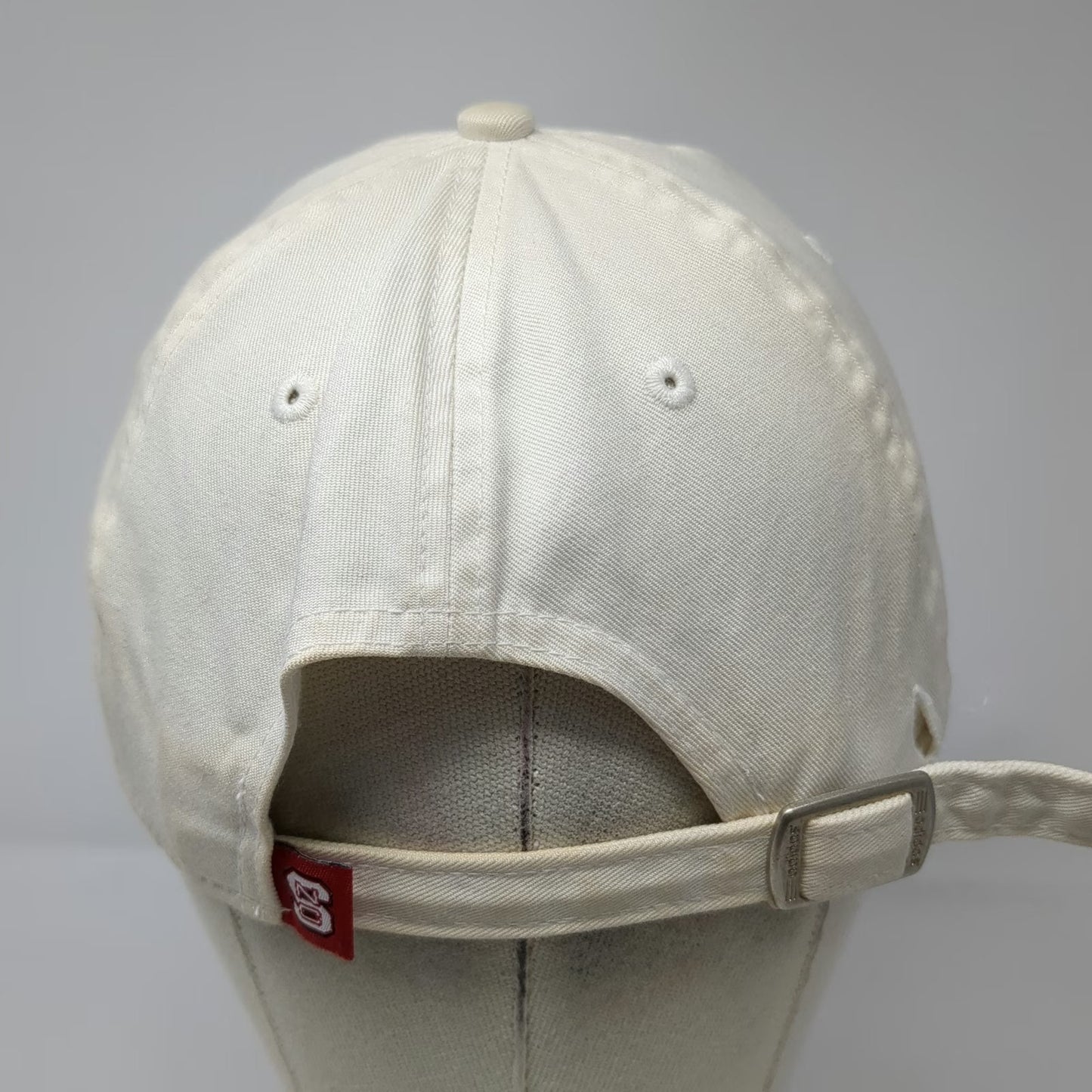 Adidas NC State Wolfpack NCAA White Red One Size Embroidered Logo Slideback Hat