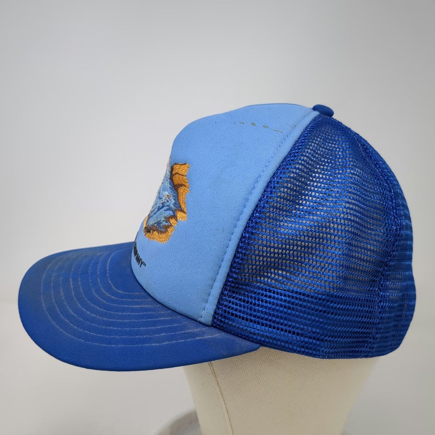 Mountaintop Marketing Trucker Hat Blue One Size Fish Daniels Company Snapback