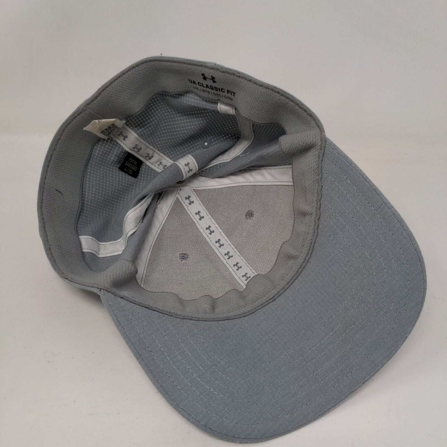 Under Armour USA Fitted Hat Gray L/XL Solid UA Classic Fit 6 Panel