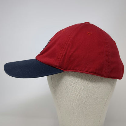 Nautica Baseball Cap Red Blue One Size Embroidered Slideback Cotton Patch Hat