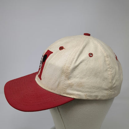 Disney Mickey Mouse Snapback Beige Red One Size Green Underbrim Made in USA Hat