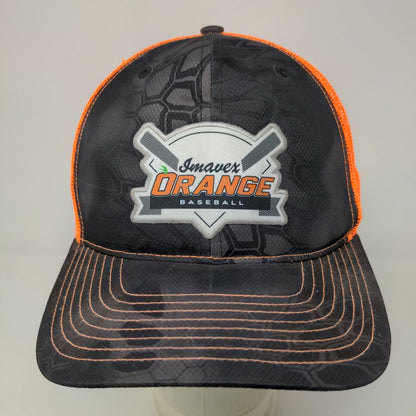 Richardson Men's Snapback Mesh Back Hat Black Orange Imavex Orange Baseball