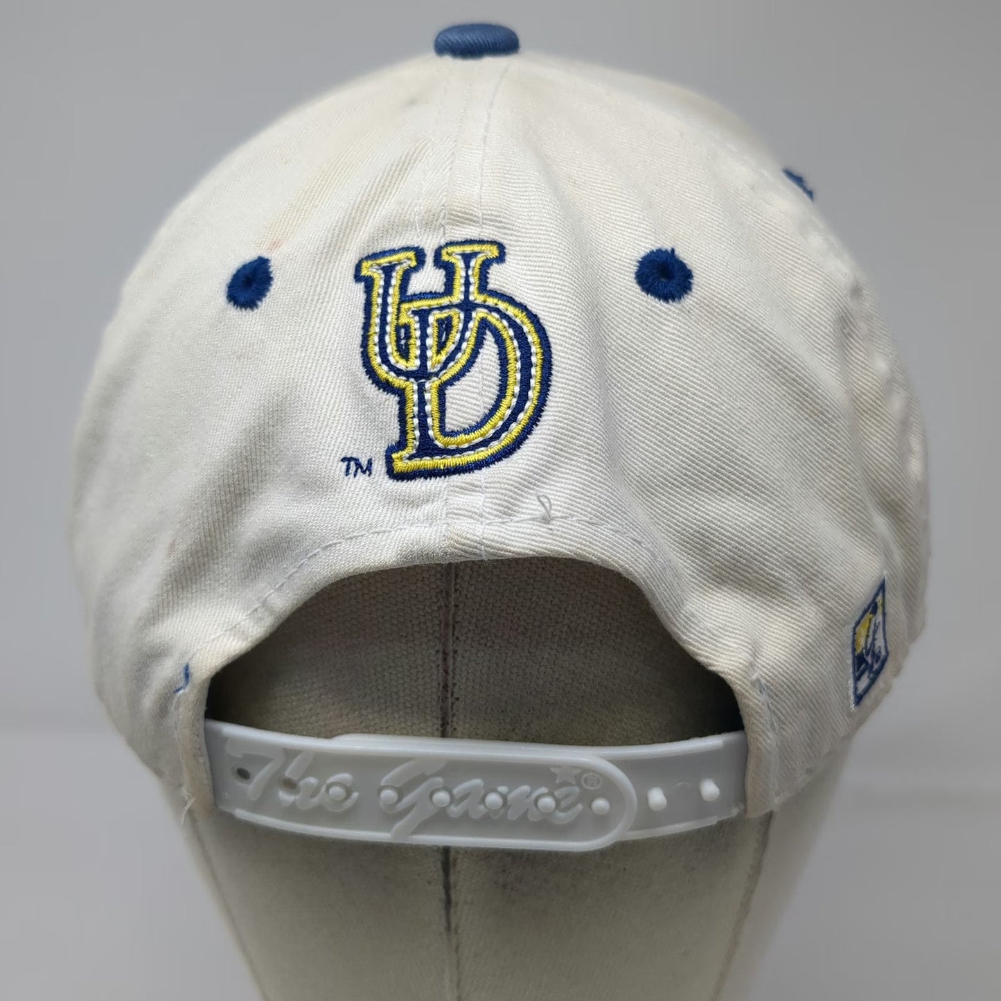Delaware Fightin Hens NCAA The Game Snapback Hat White Blue Yellow One Size Logo