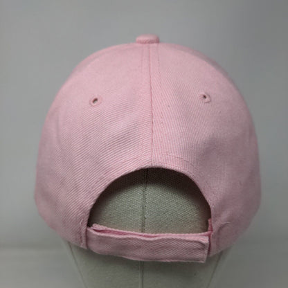 Paris Eiffel Tower Strapback Hat Pink One Size Adjustable Embroidered