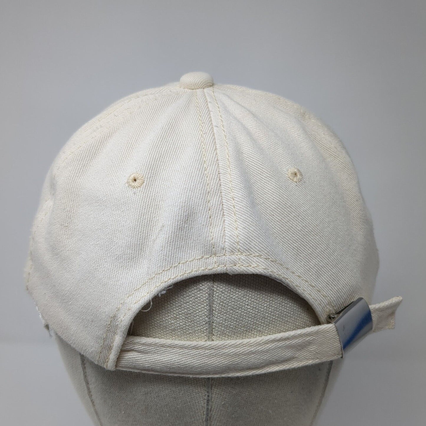 Polar Bear Slideback Baseball Cap Beige One Size Adjustable Embroidered 6 Panel