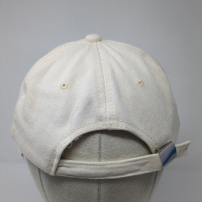 Polar Bear Slideback Baseball Cap Beige One Size Adjustable Embroidered 6 Panel
