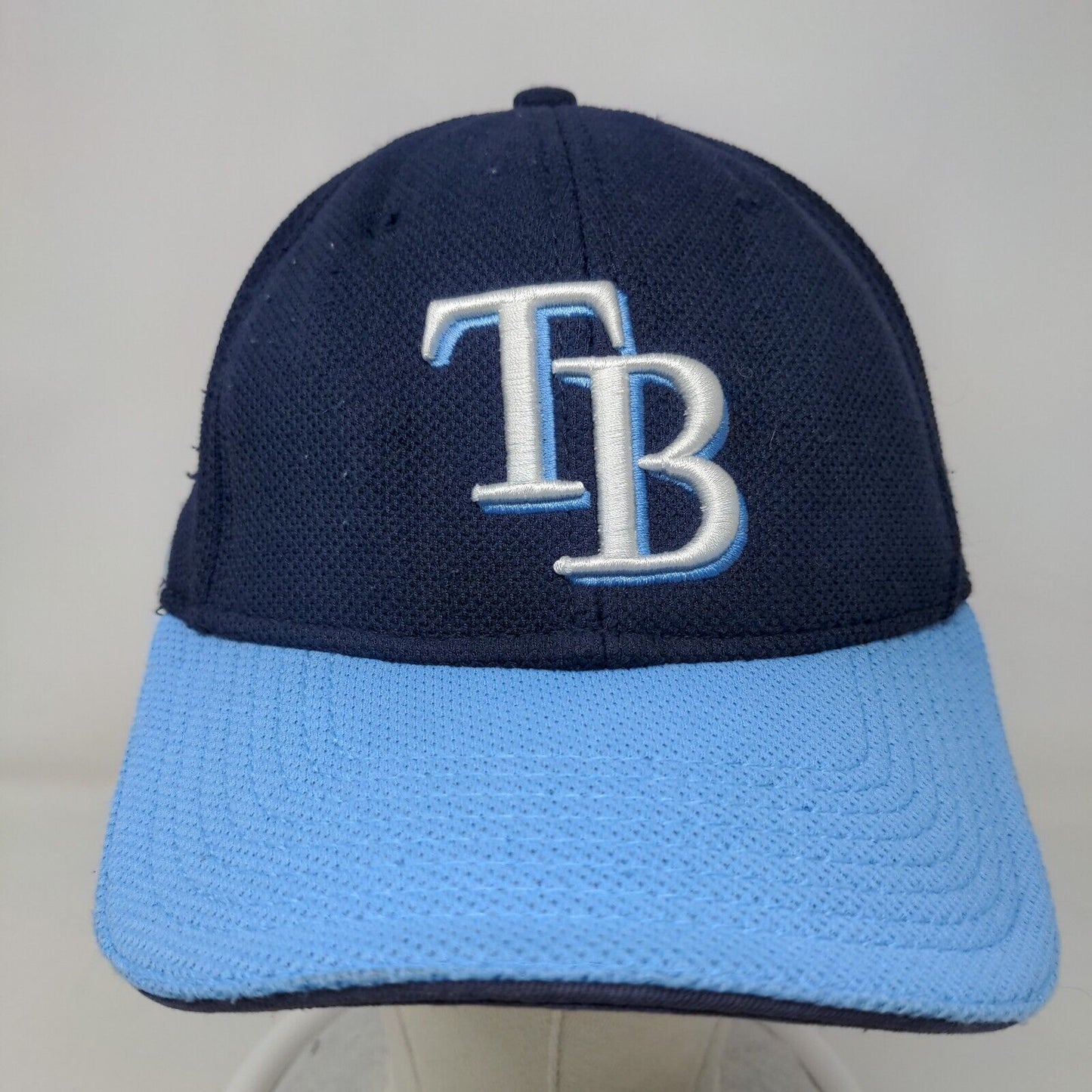 New Era Men's Fitted Hat Blue Size L/XL Embroidered Tampa Bay Rays Logo