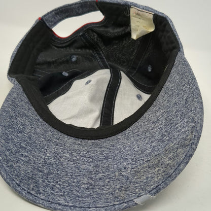Domino's Pizza Baseball Cap Blue OSFM Reflective Stripe Strapback Hat Heathered