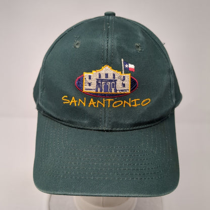 San Antonio Snapback Hat Green One Size Adjustable Embroidered 6 Panel