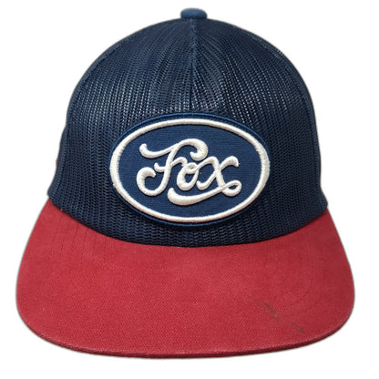 Fox Trucker Hat Blue Red One Size Mesh Back Flat Brim Snapback Motocross Racing