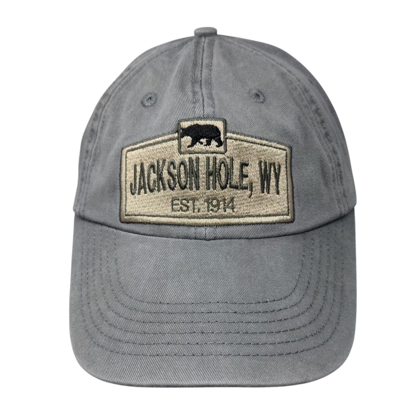 Jackson Hole WY Slideback Hat Gray One Size Adjustable Embroidered