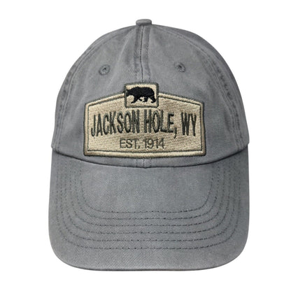 Jackson Hole WY Slideback Hat Gray One Size Adjustable Embroidered