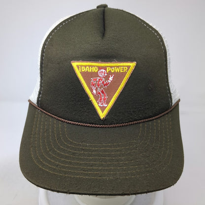 Idaho Power Reddy Kilowatt Trucker Hat Green White One Size Snapback Mesh Rope