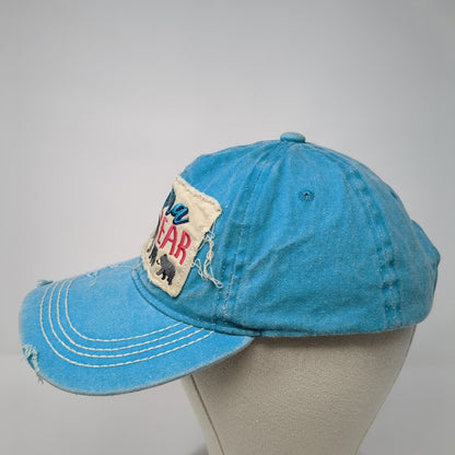 Mama Bear Strapback Hat Blue One Size Adjustable Embroidered Distressed