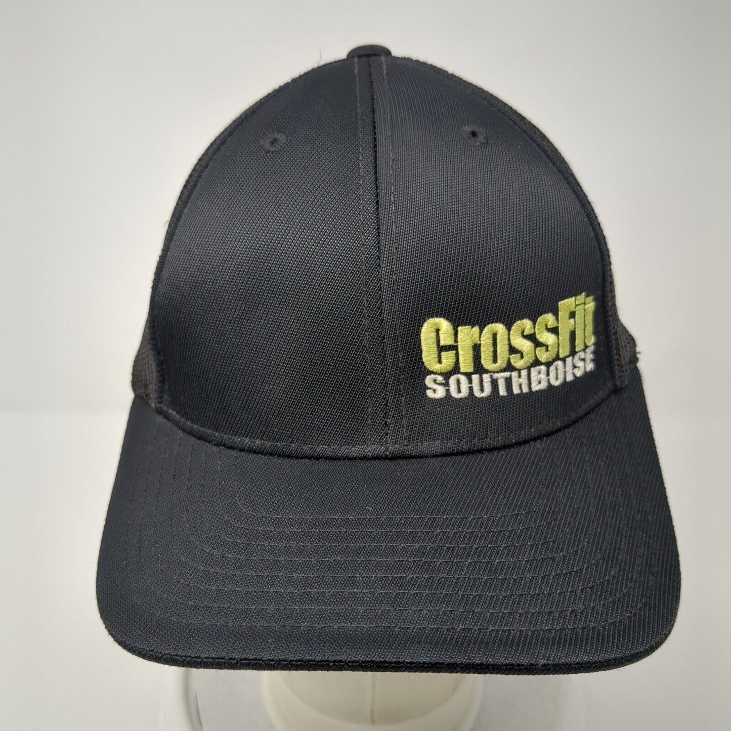 Crossfit South Boise Fitted Mesh Back Trucker Hat Black 6 7/8-7 3/8