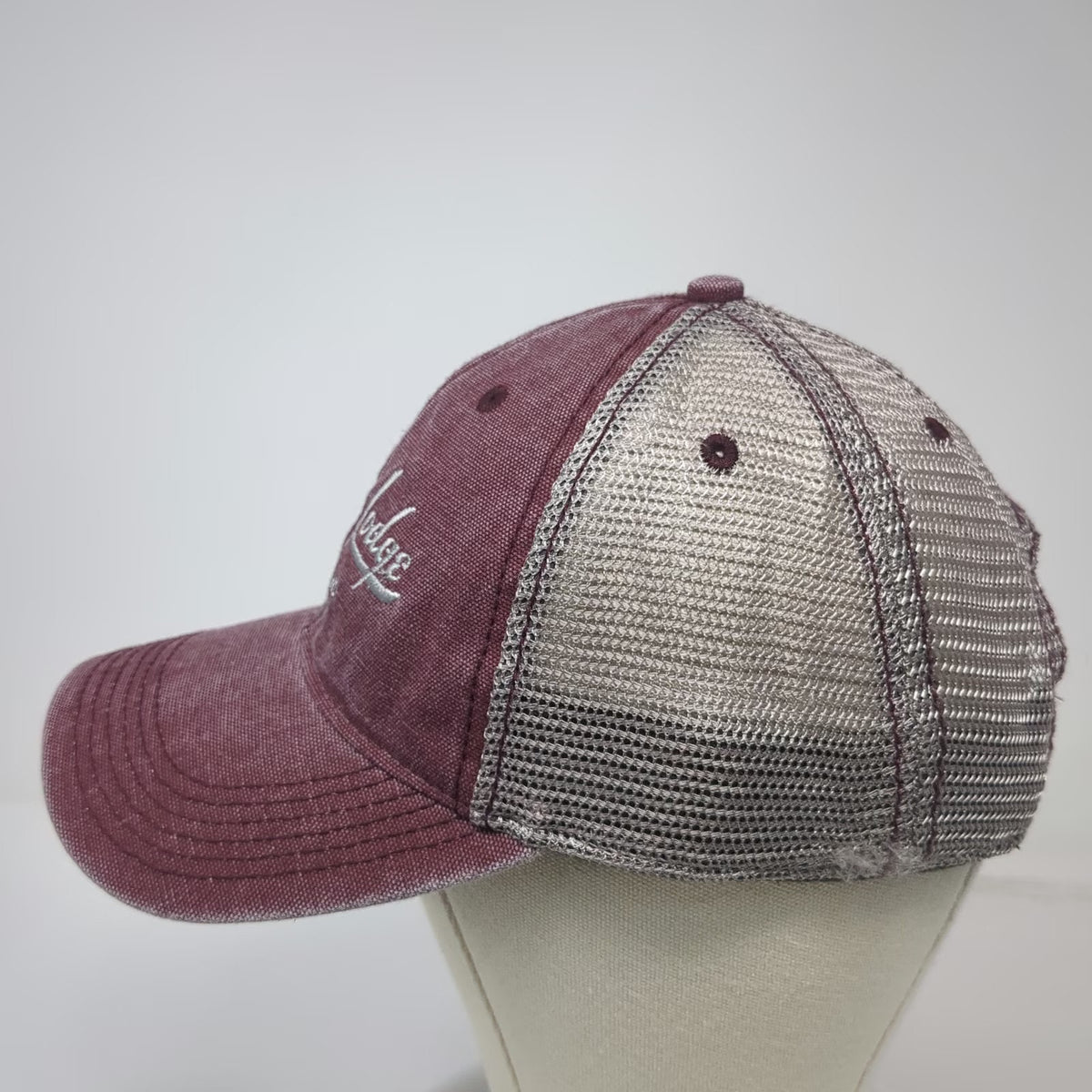 Legacy Trucker Hat Red One Size Shore Lodge McCall Idaho Mesh Back Snapback Cap