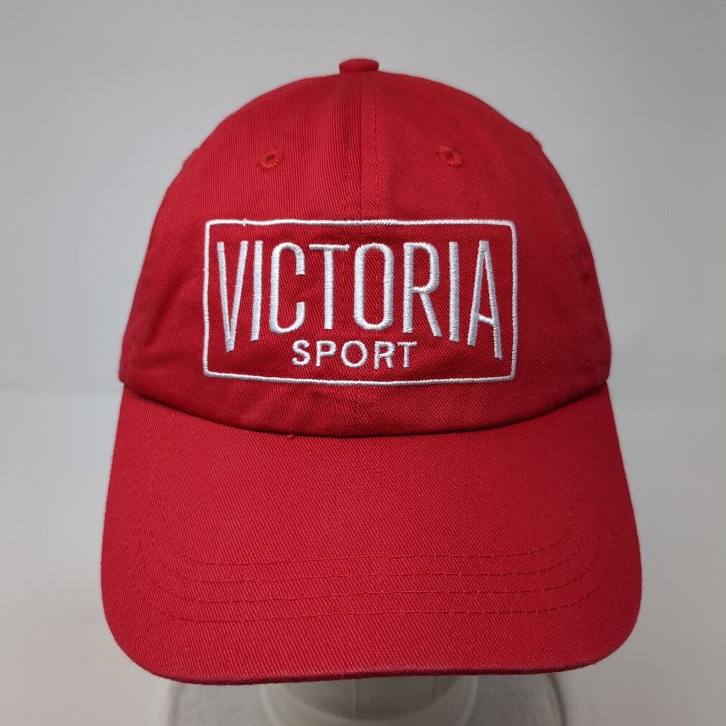 Victoria Sport Slideback Hat Red One Size Embroidered Solid 6 Panel