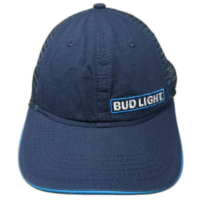 Bud Light Trucker Hat Blue OSFM Mesh Snapback Beer Contrast Sandwich Brim Hat