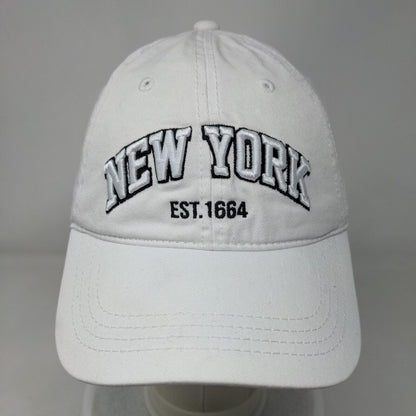 New York Est. 1664 Strapback Hat White OSFA Embroidered Adjustable