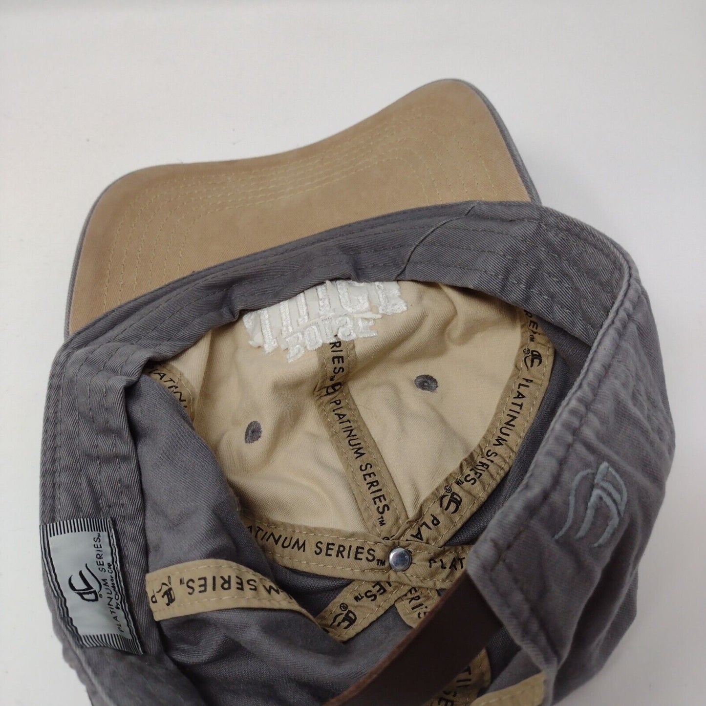 Boise Juice Co Slideback Hat Gray OSFM Embroidered Leather Strap