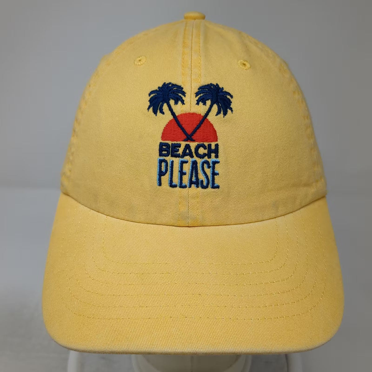 Wembley Yellow Baseball Cap Beach Please Palm Trees One Size Adjustable Hat