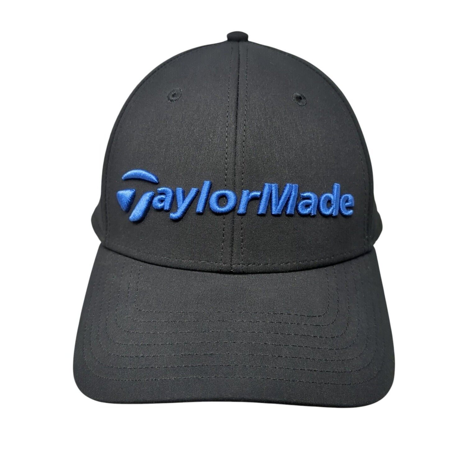 TaylorMade Strapback Golf Hat Black OS Adjustable Embroidered 6 Panel Polyester