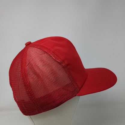Unbranded Snapback Trucker Hat Red OSFA Adjustable Mesh Back Blank Polyester