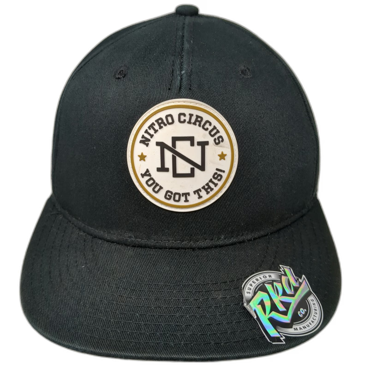 RKD 5 Panel Black One Size Nitro Circus You Got This Patch Hat Snapback Flat
