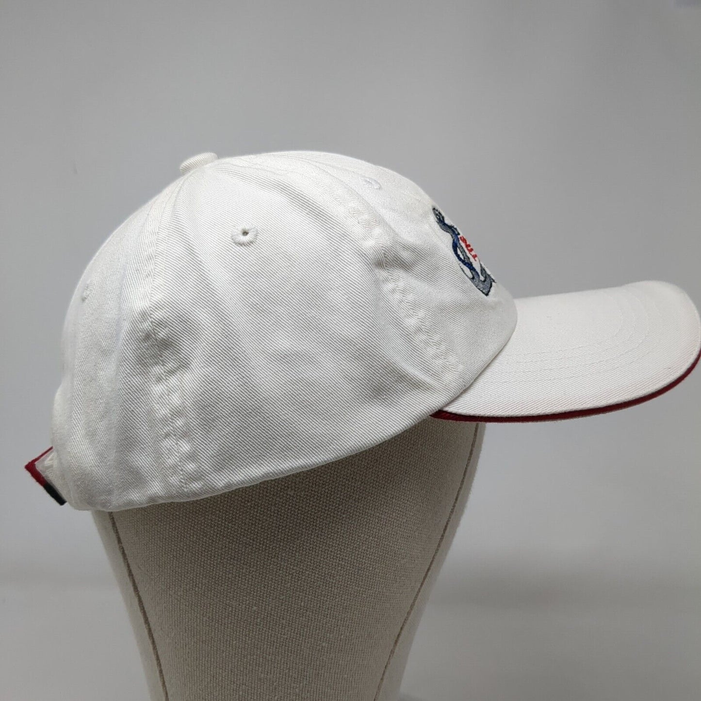 The Anchor Strapback Hat White One Size Embroidered Port Authority