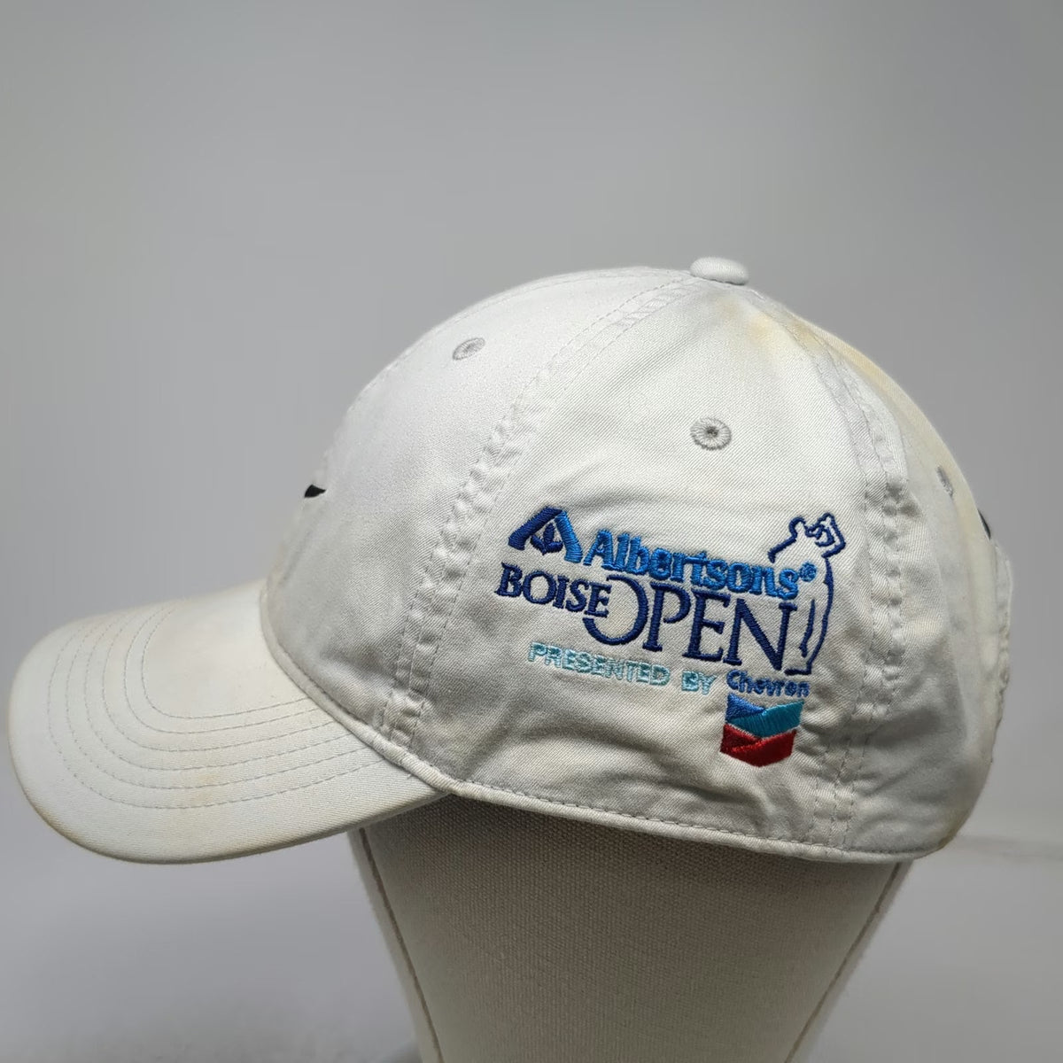 Nike Baseball Cap Gray OSFM Dri-Fit Boise Open Golf Leather Strapback Swoosh Hat